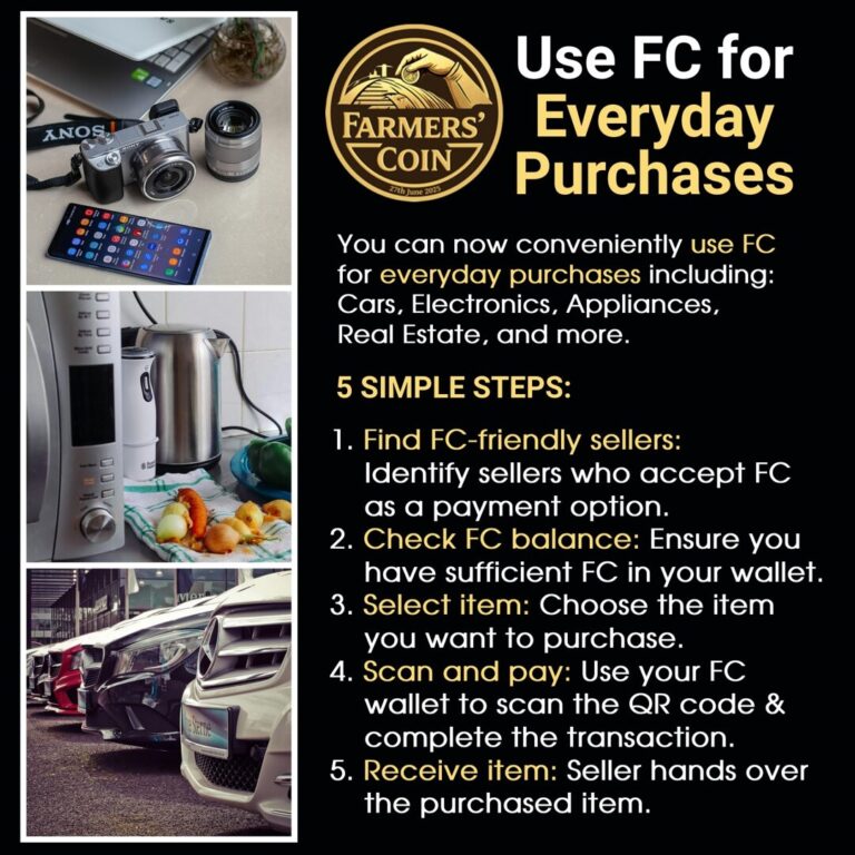 Use Farmers’ Coin for Everyday Purchases